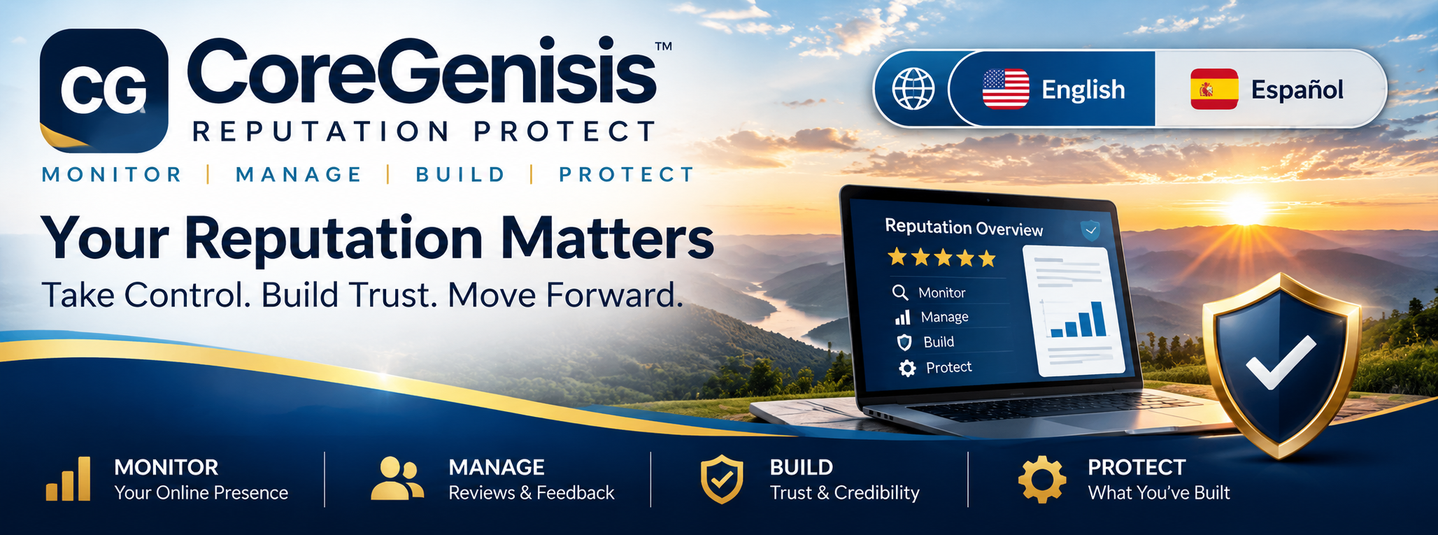 CoreGenisis Reputation Protect — Your Reputation Matters. Monitor, Manage, Build, Protect.